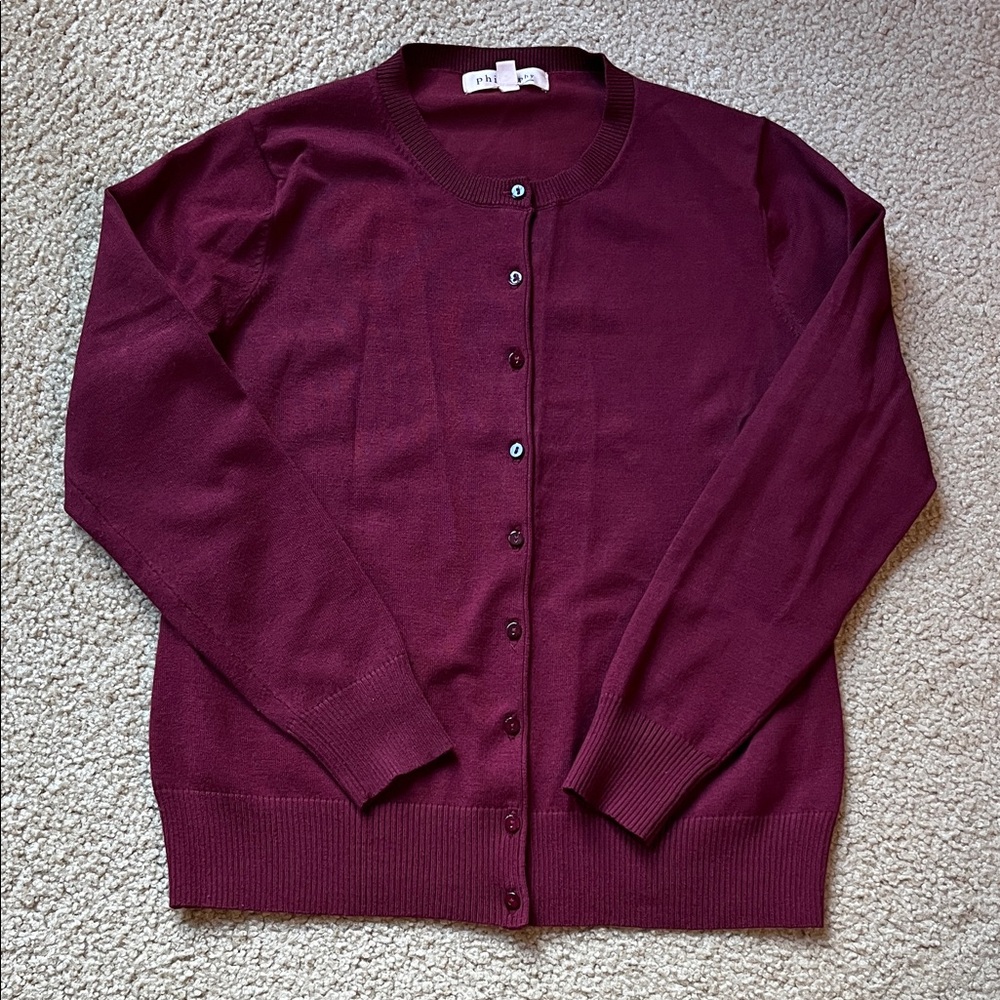 Philosophy Wine Garnet Burgundy Cardigan Sweater